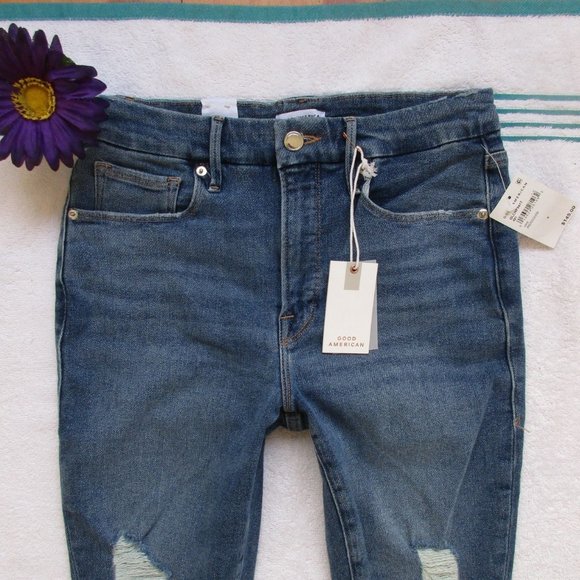 New GOOD AMERICAN Jeans Size 8/29 Distressed Skinny Denim - Picture 7 of 14